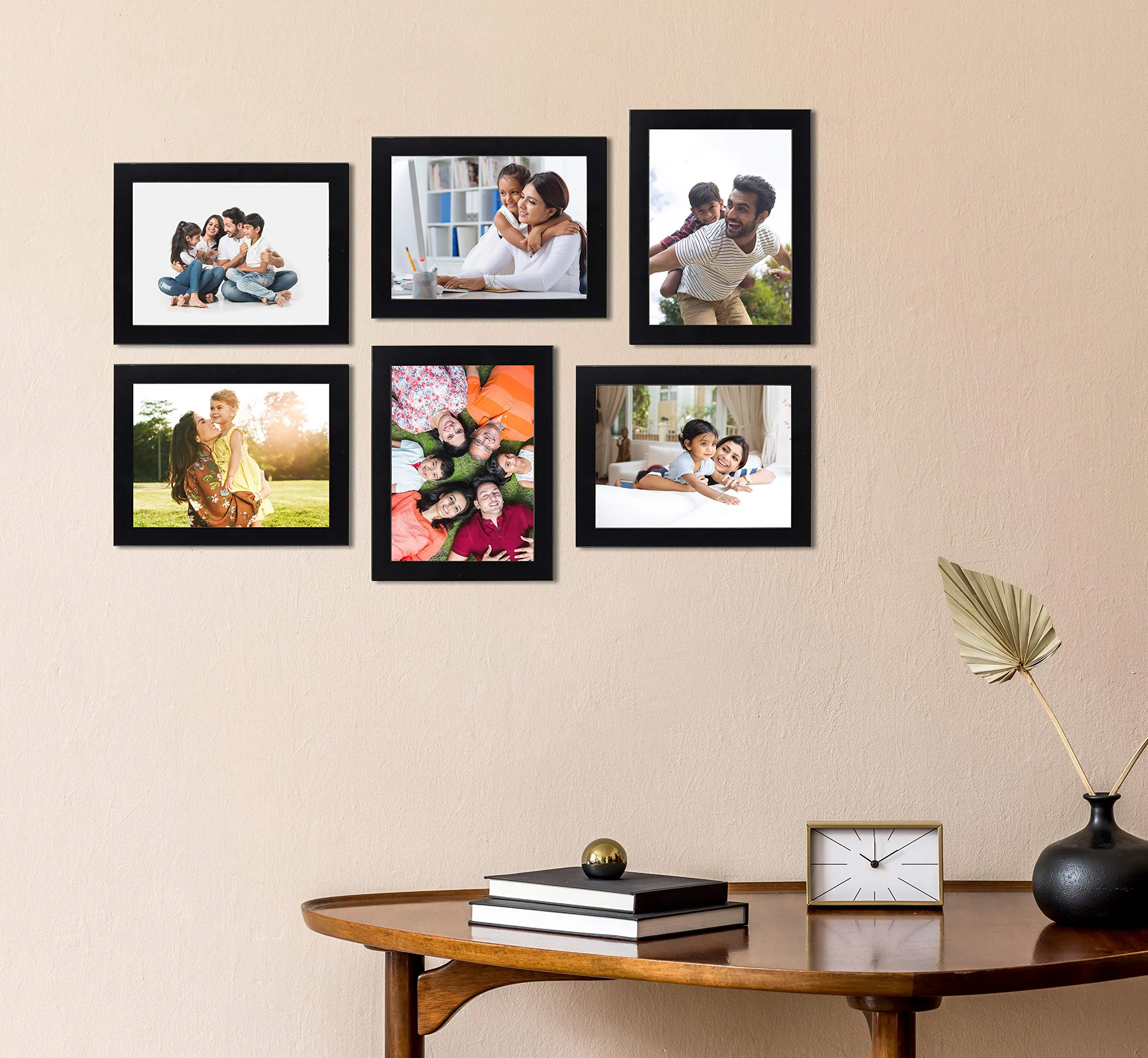 Amazon Brand - Solimo Collage Photo Frames, Set of 6 (6pcs - 6x8 inch), Black