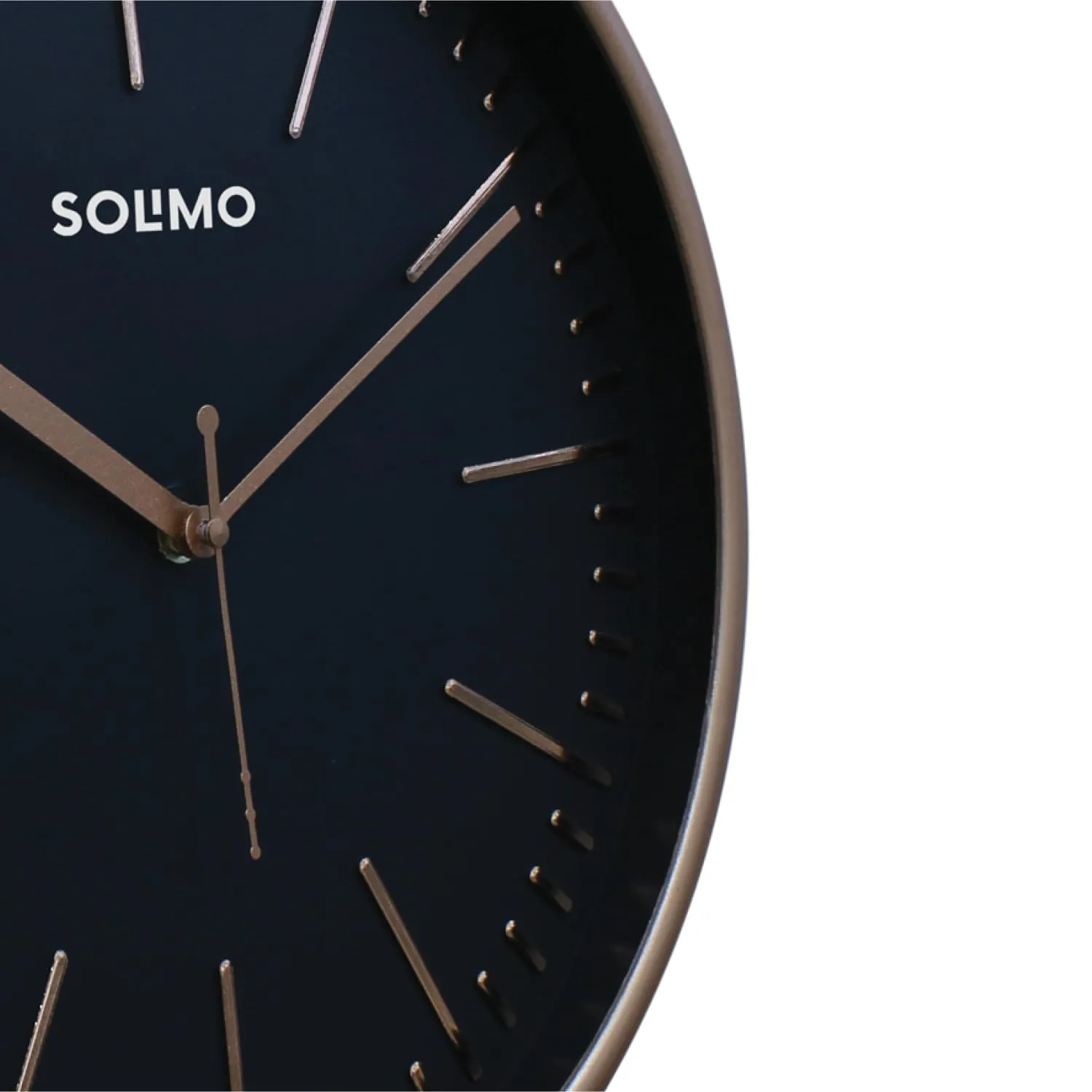 Amazon Brand - Solimo Embossed Metallic Wall Clock, Silent Sweep, Line Time Indicator (12 Inches, Copper and Black)