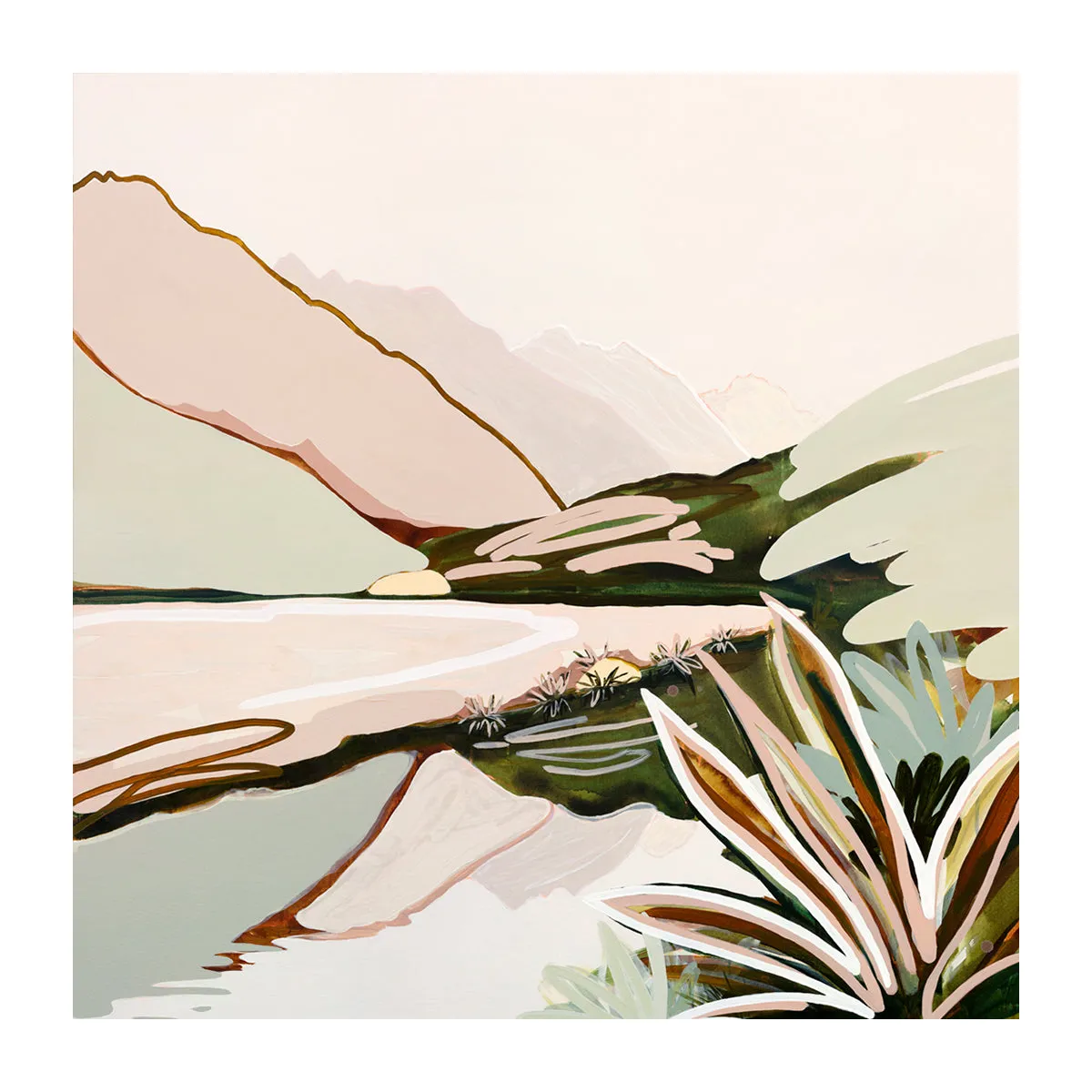 And Here We Are (Mirror Lake - Fiordland) Print