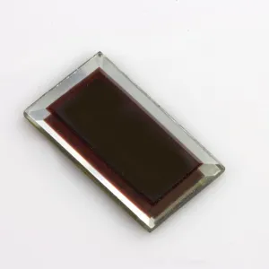 Beveled Foil Cabochon with dark red center. 28x15mm. Pkg 1.  b5-820