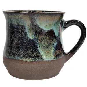 Black Clay Mug - Blue