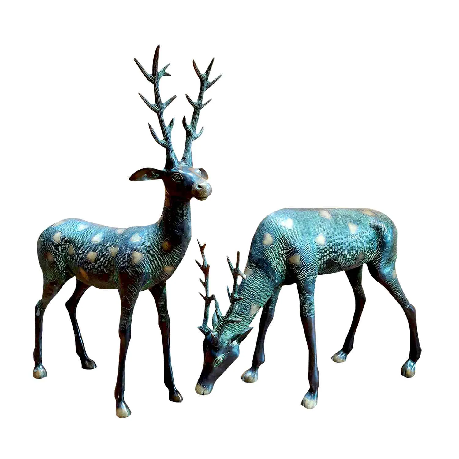 Brass Antique Finish Deer (Set of 2)