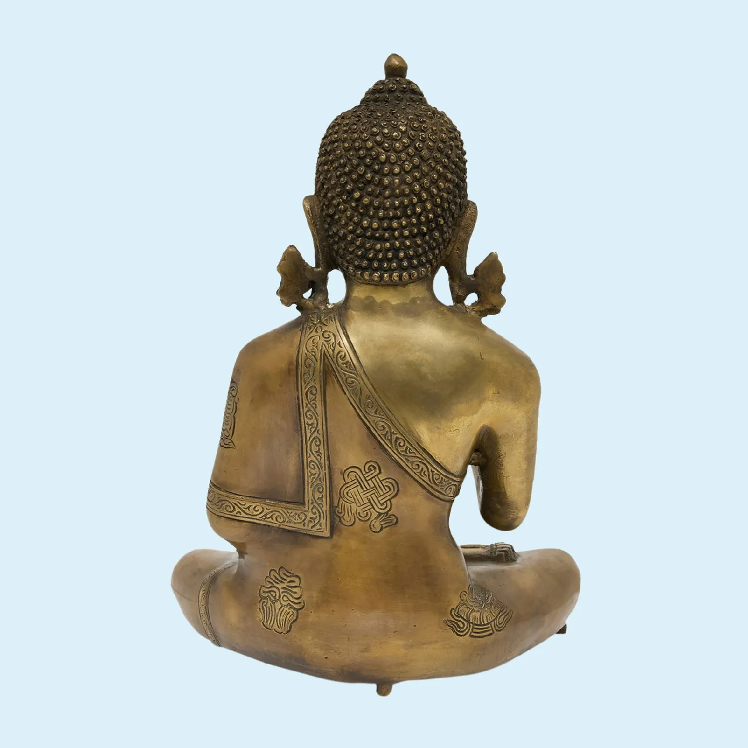 Brass Antique Gold Blessing Buddha 12.5 in