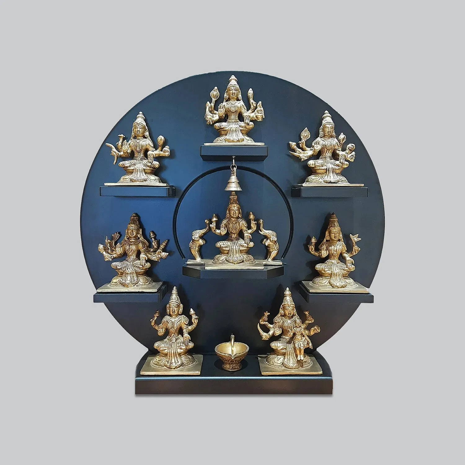 Brass Asthalaxmi with Wood Frame 22 in