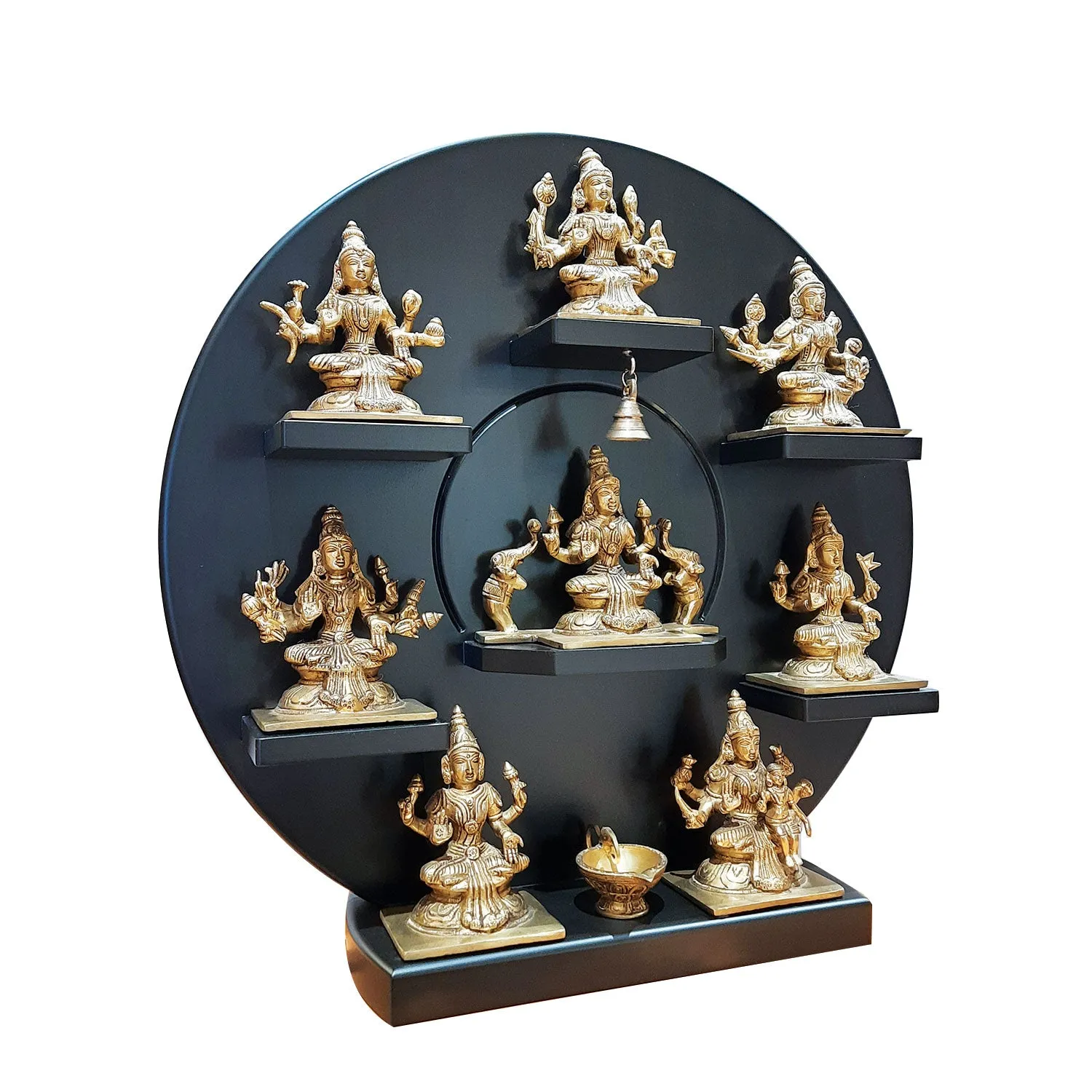 Brass Asthalaxmi with Wood Frame 22 in