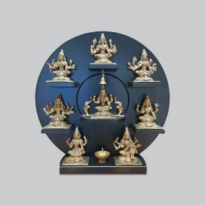 Brass Asthalaxmi with Wood Frame 22 in