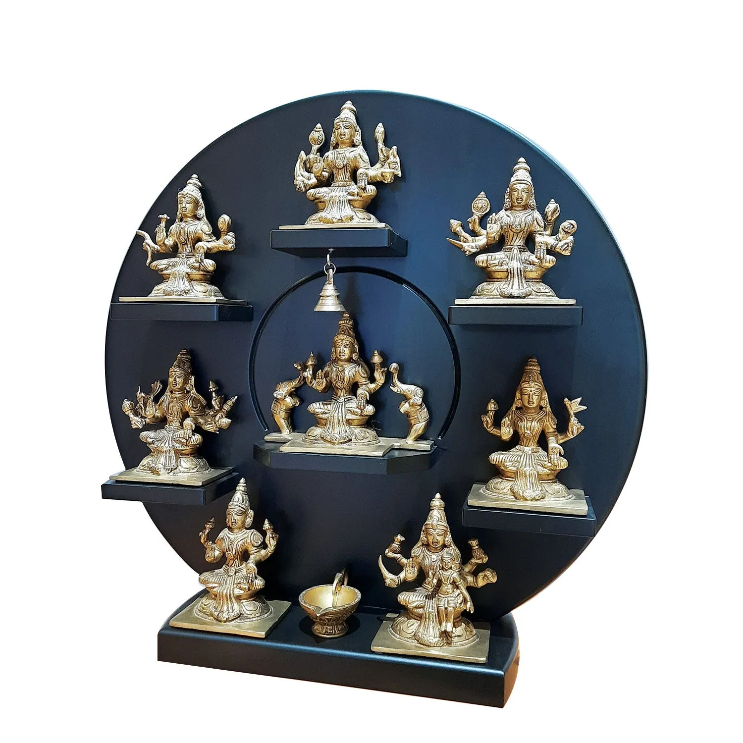 Brass Asthalaxmi with Wood Frame 22 in