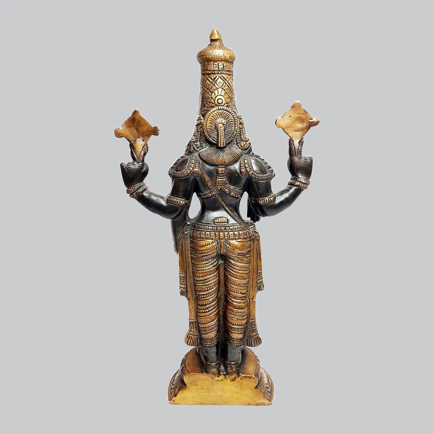 Brass Balaji with Black & Gold Finish 18 in