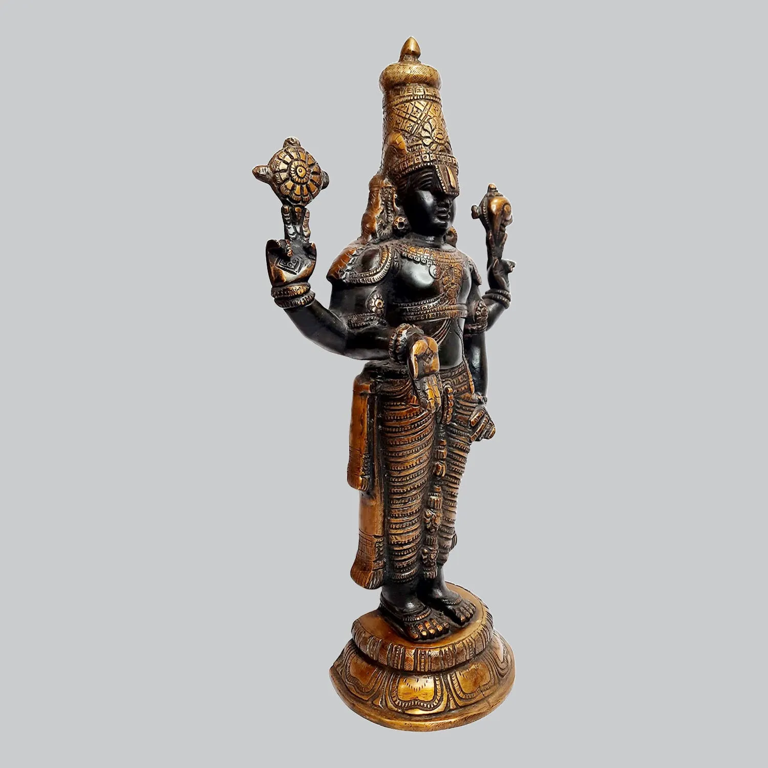 Brass Balaji with Black & Gold Finish 18 in