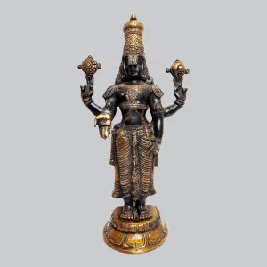 Brass Balaji with Black & Gold Finish 18 in