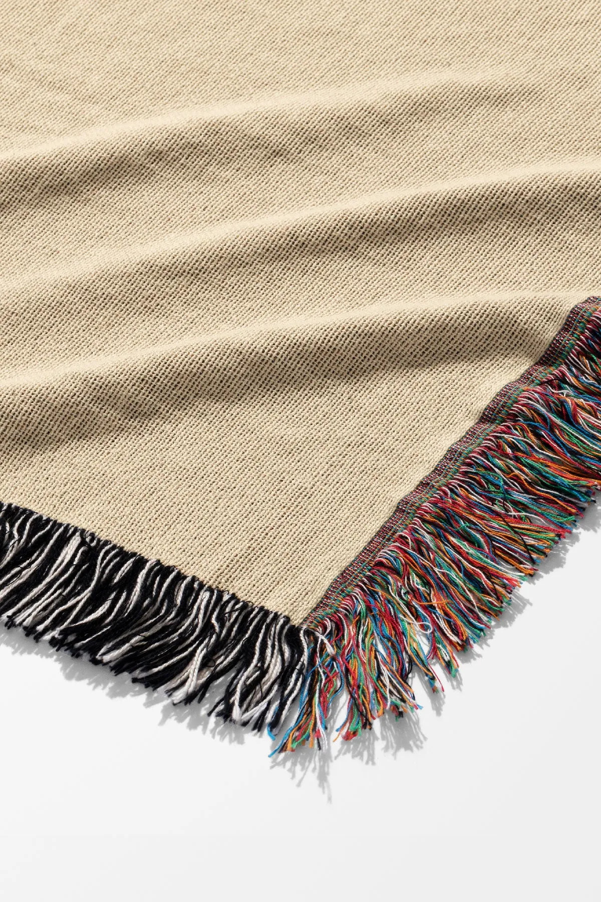 Cat Colour Jacquard Woven Blanket (Neutral)