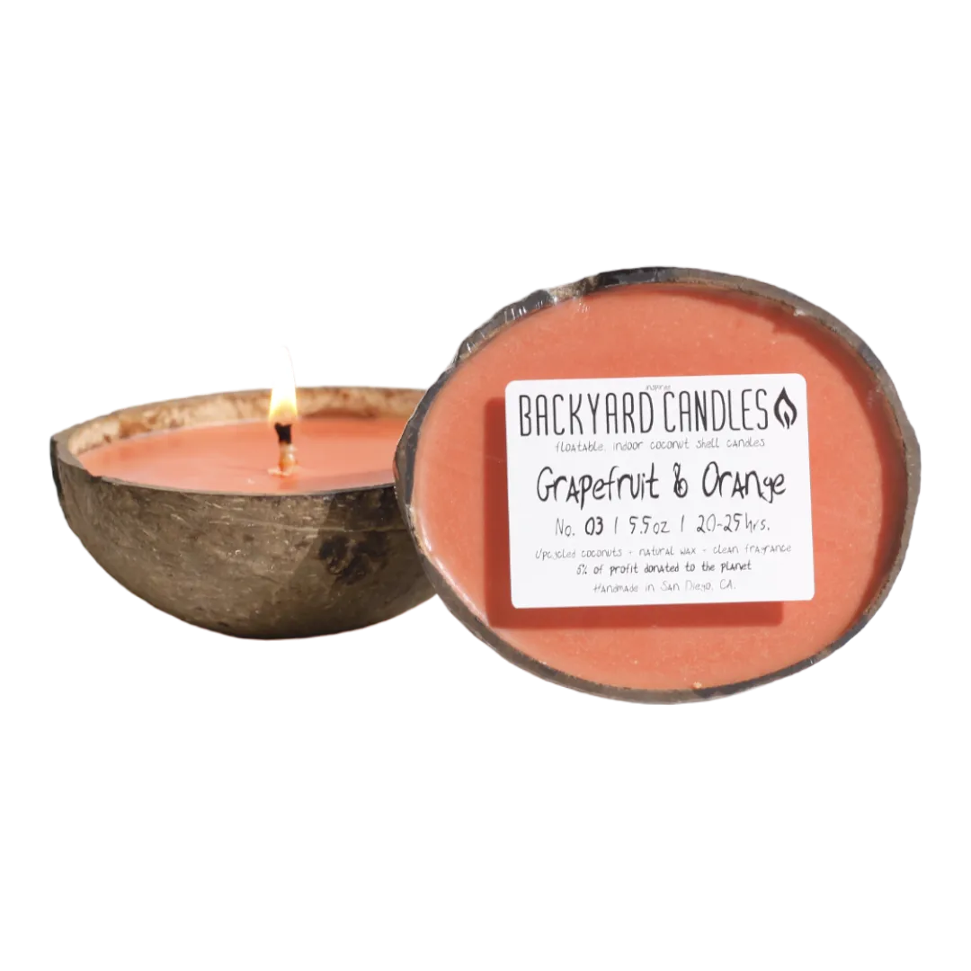 Coconut Shell Candle - Grapefruit & Orange