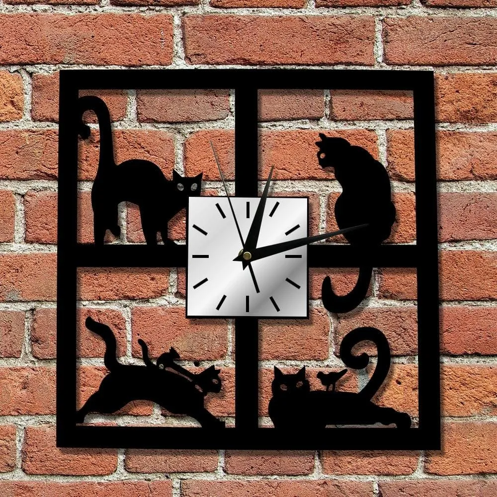 Four Cats Wall Clock