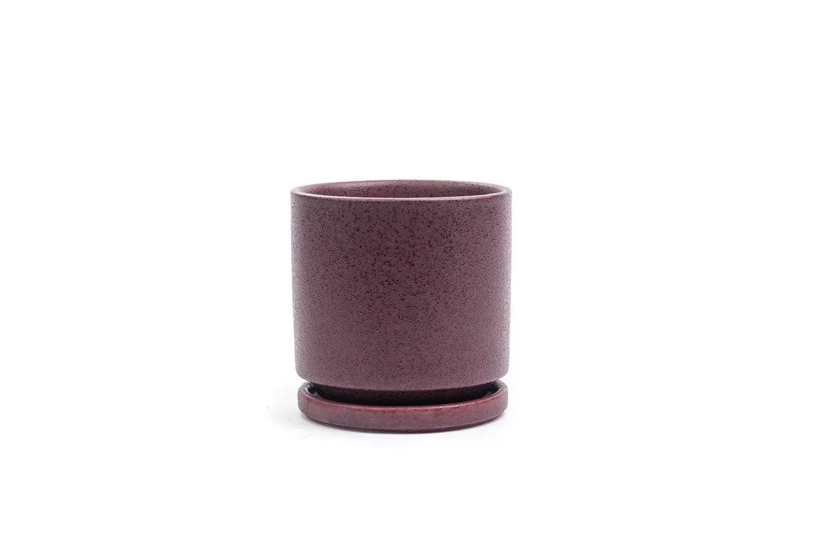 Gemstone Porcelain Planter Pot with Water Saucer 4.5 Inch