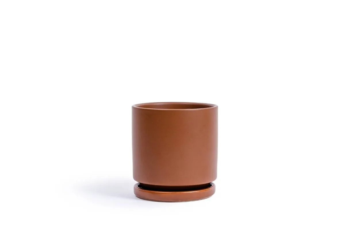 Gemstone Porcelain Planter Pot with Water Saucer 4.5 Inch