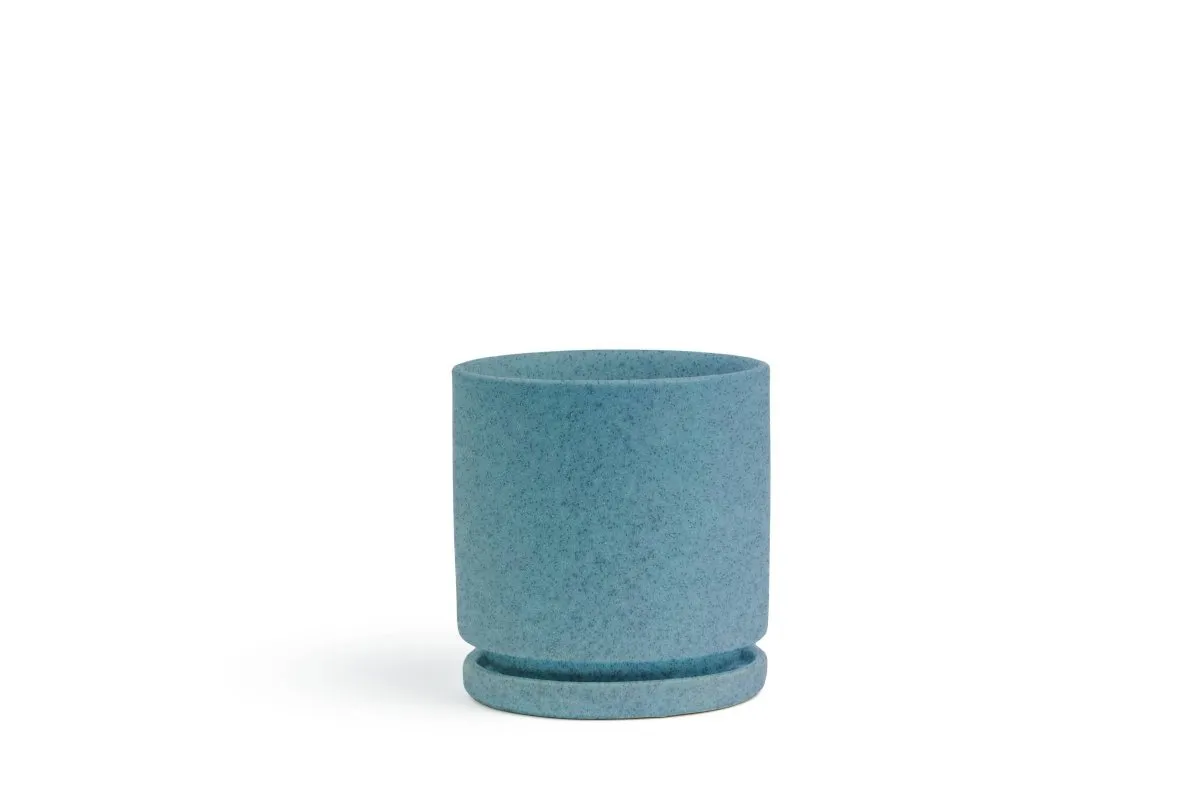 Gemstone Porcelain Planter Pot with Water Saucer 4.5 Inch