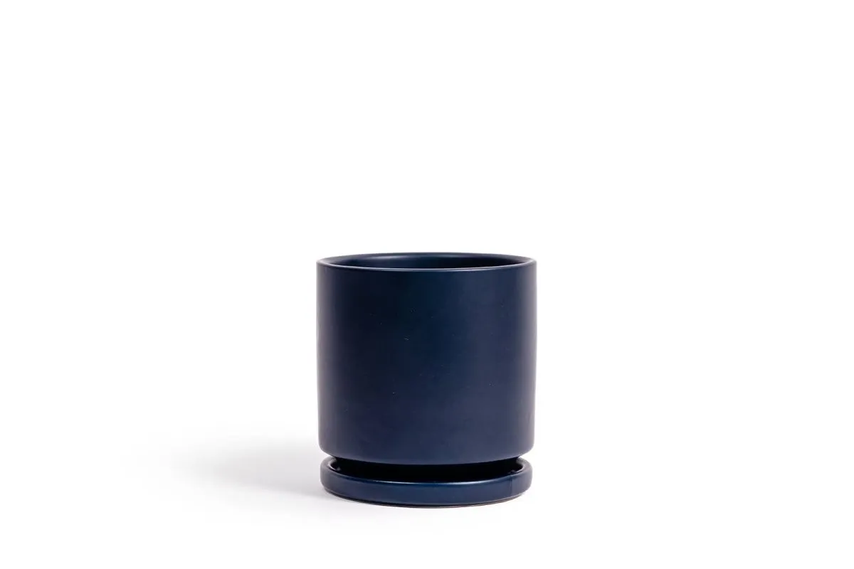 Gemstone Porcelain Planter Pot with Water Saucer 8.25 Inch