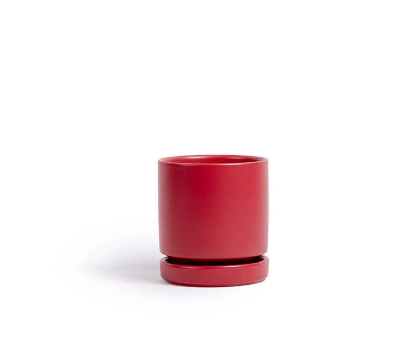 Gemstone Porcelain Planter Pot with Water Saucer 8.25 Inch