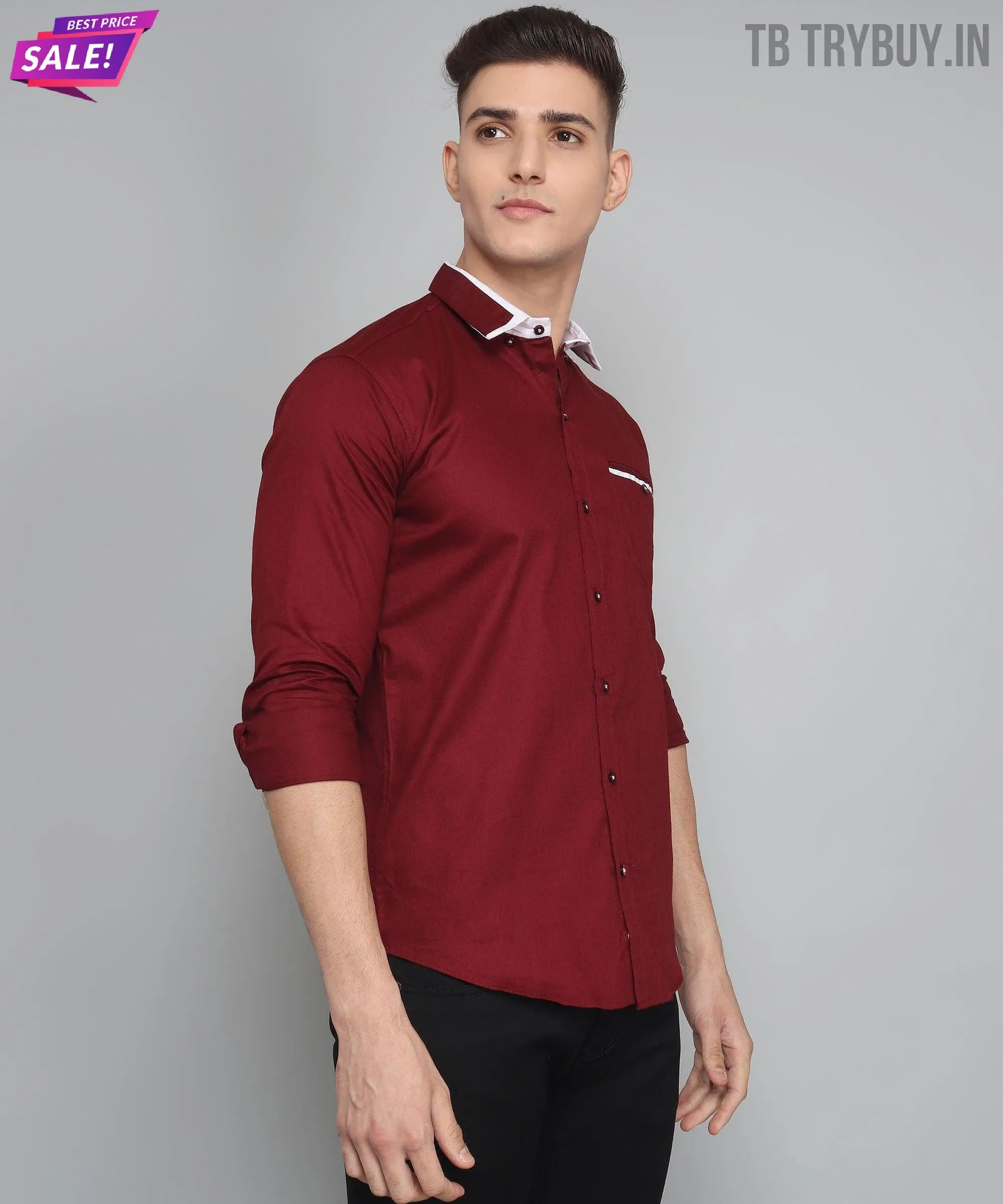New Maroon Shirt Men
