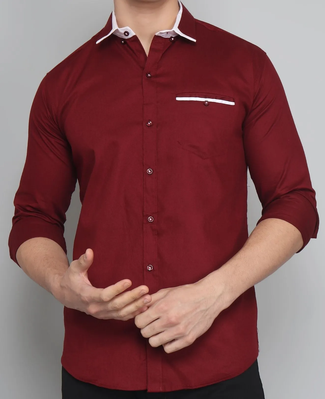 New Maroon Shirt Men