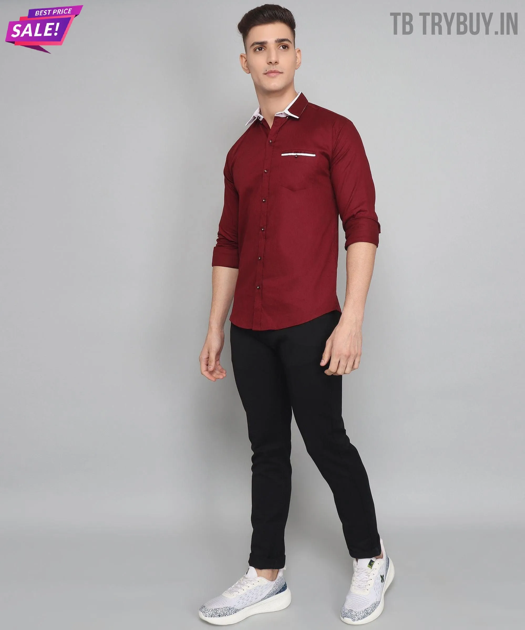 New Maroon Shirt Men