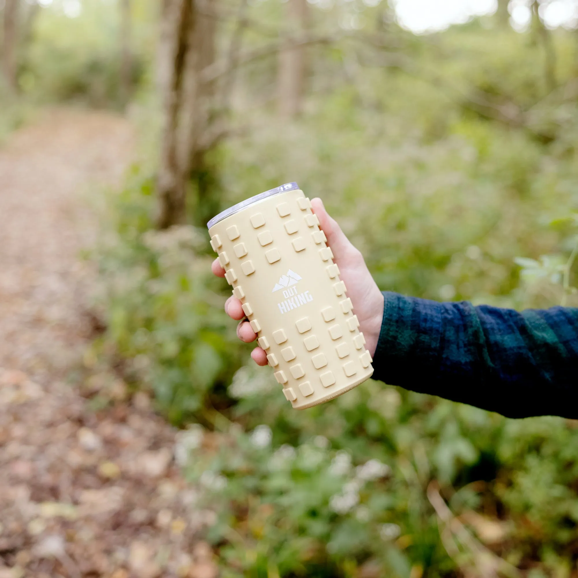 Out Hiking 20 oz Travel Tumbler with 3D Silicone Wrap