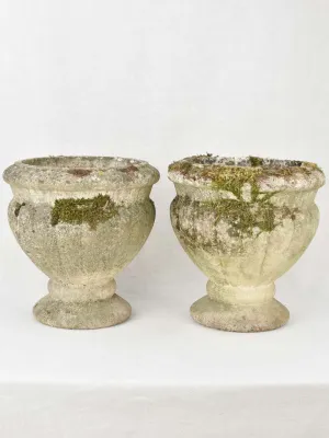 Pair of large cement planters 15¼" x 16¼"