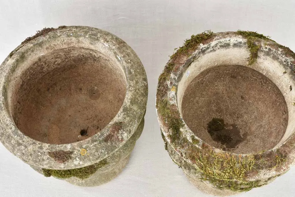 Pair of large cement planters 15¼" x 16¼"