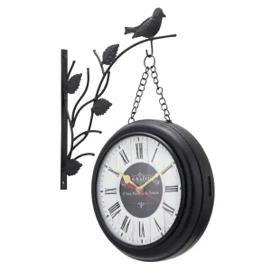 SHUBH MART Wall Clock Vintage Farmhouse Style Decorative Wall Clock for Home, Living Room, Bedroom Large Decorative Light-Weight (Black)