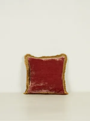 Square Cushion 27x27 - Rose Bisque with Gold Fringe