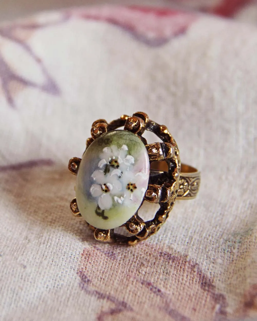 Vintage Dried Florals Ring