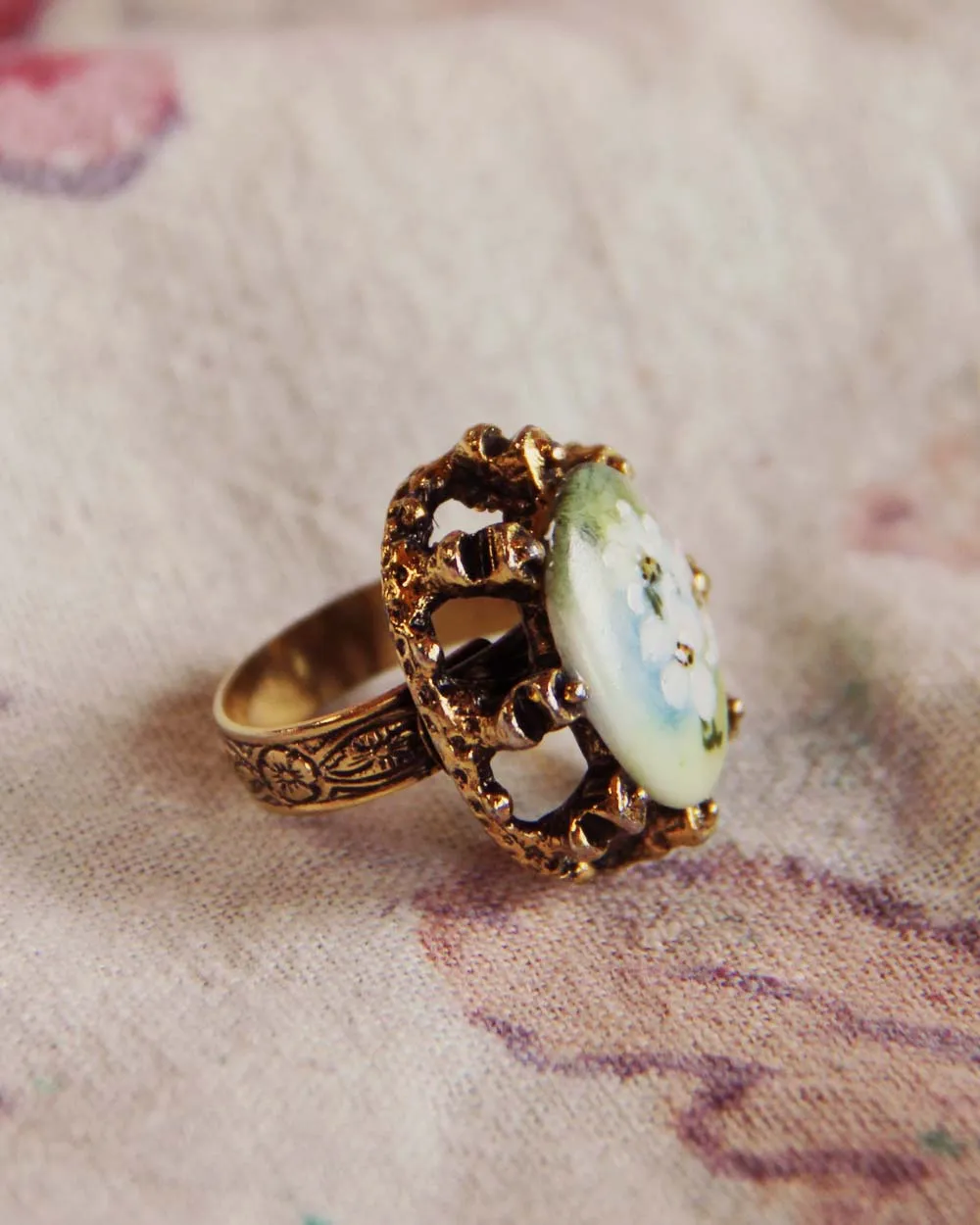 Vintage Dried Florals Ring
