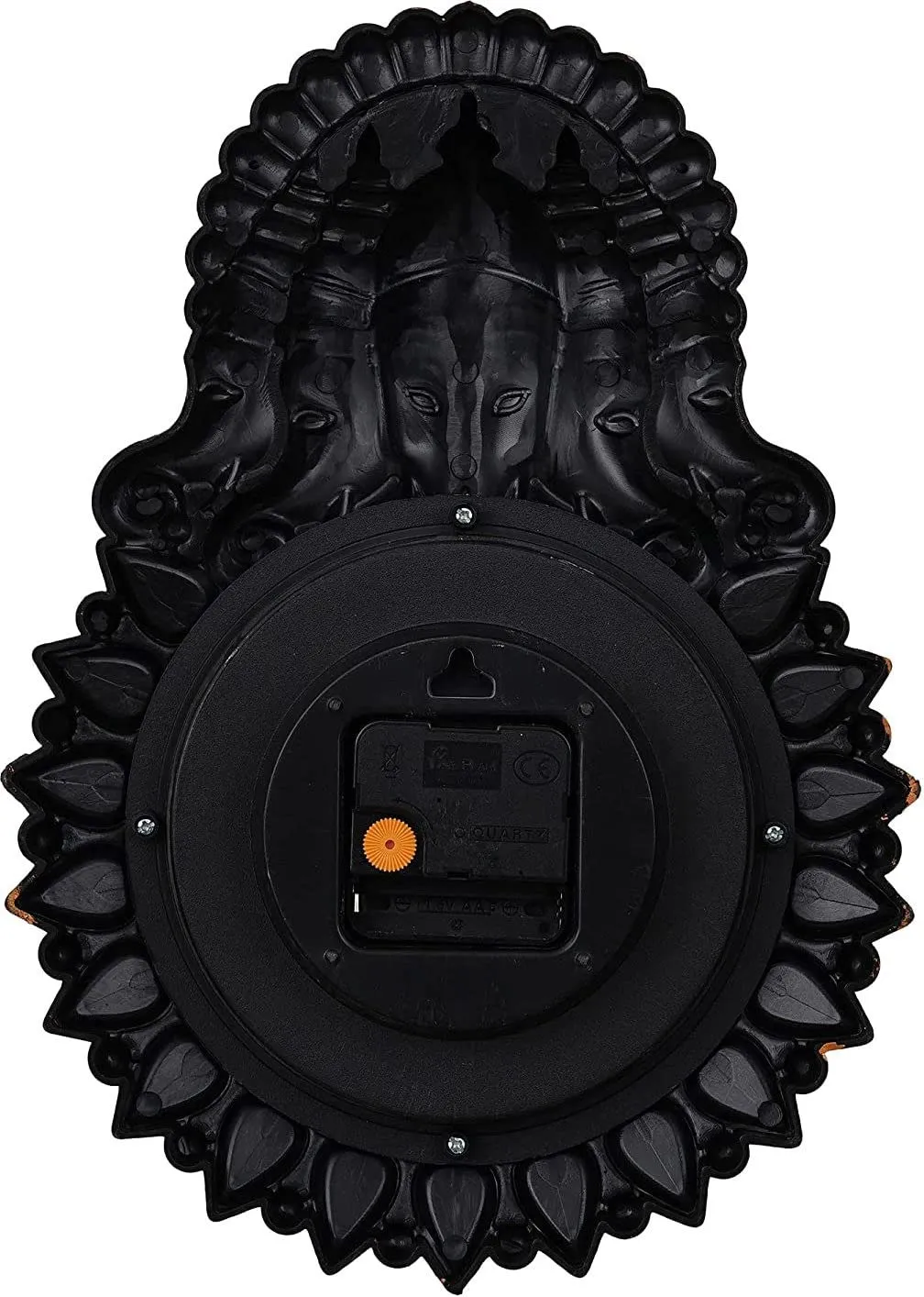 Webelkart Designer Stones Ganesha Plastic Wall Clock for Home/Living Room/Bedroom/Kitchen| Wall Clock for Office (Gold)