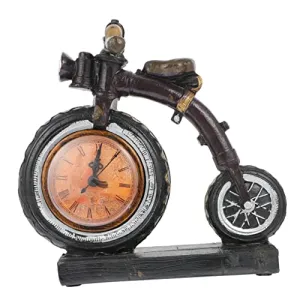 WOONEKY Motorcycle Ornaments Vintage Decor Clocks Home Decor Vintage Tabletop Clock Motorcycle Table Clock Tabletop Decoration Motorcycle Clock Desktop Clock Resin Shelf European Style